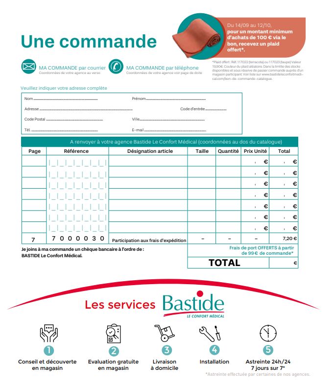 Bon de commande catalogue